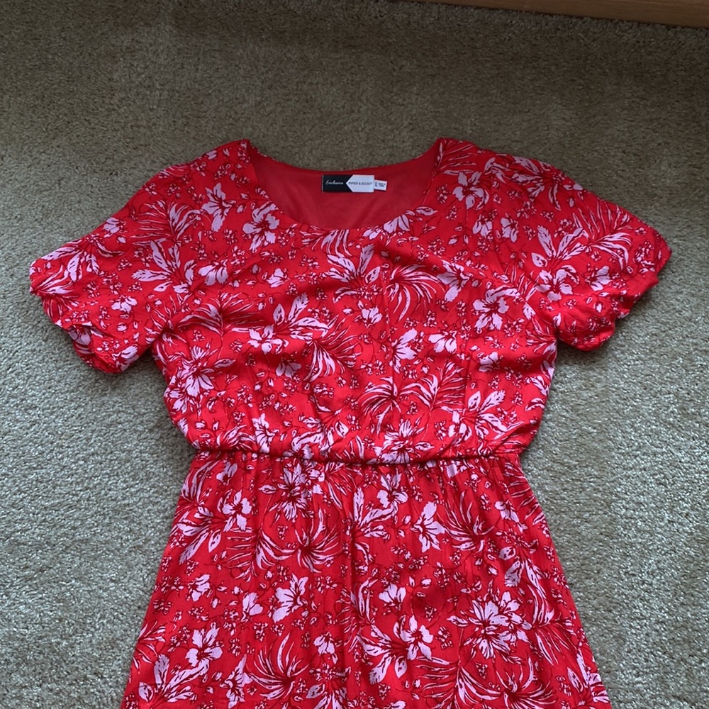 Piper and Scoot midi dress red, size large - Picture 3 of 7
